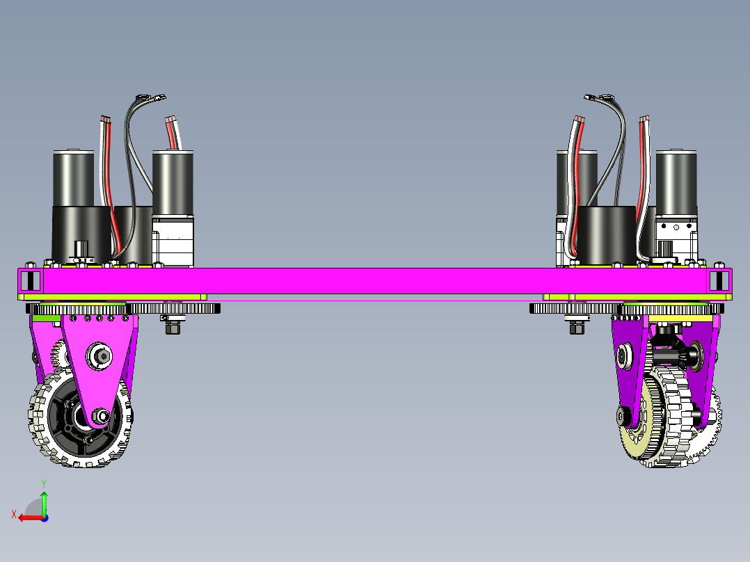 驱动转轮机构3D后视图