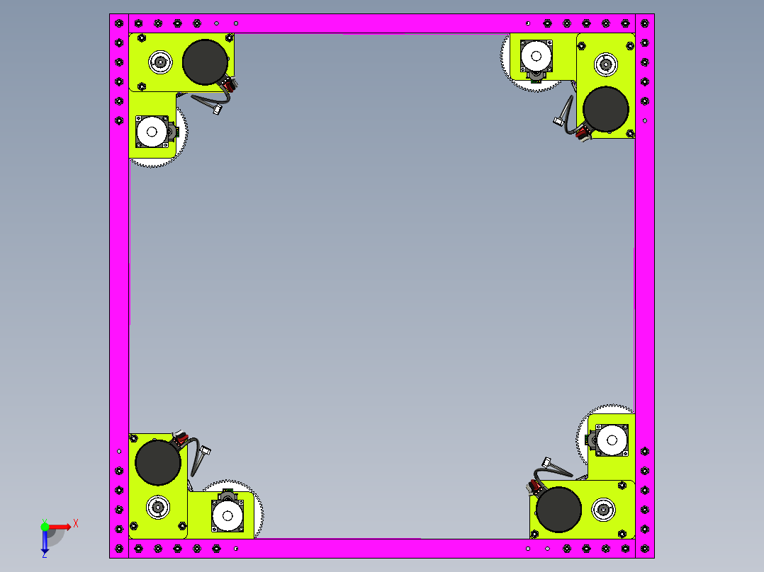 驱动转轮机构3D俯视图