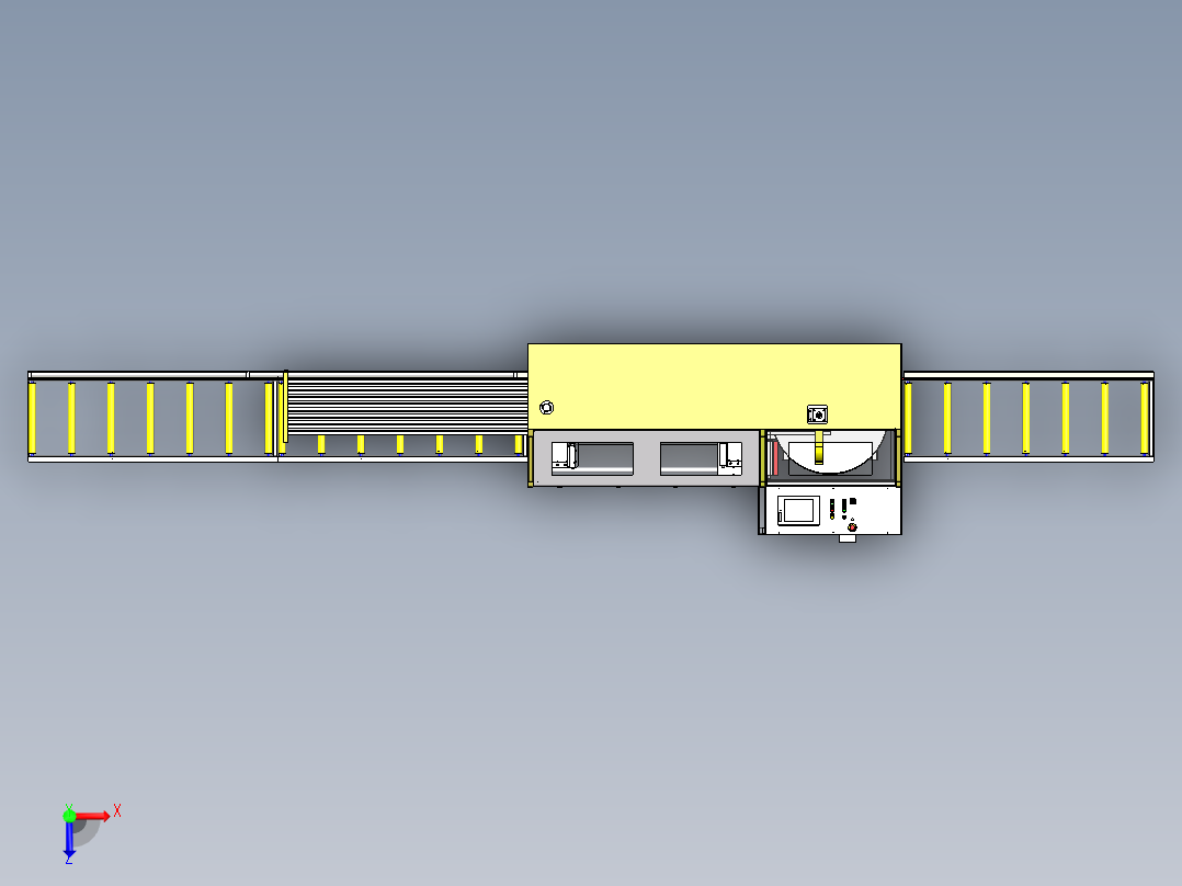 全自动铝型材切割机 直切斜切一体机sw18可编辑俯视图