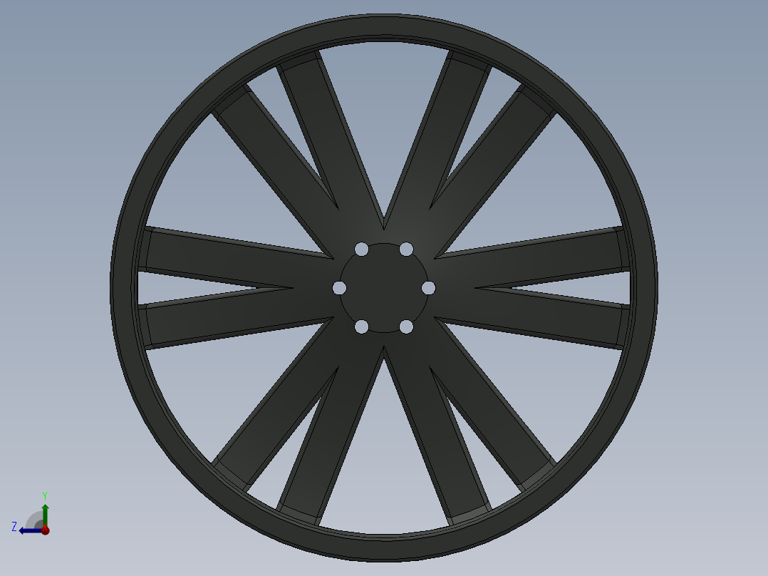 solidworks 赛车轮毂设计右视图
