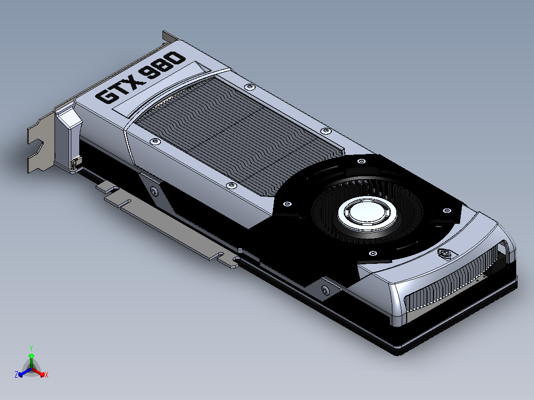 GTX 980 assembly电脑装机配件正等轴测图