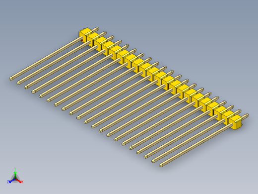 彩色公头100mil（2.54mm）系列-DS1021_yellow_1x21p_100mil_Type43_rev1.0