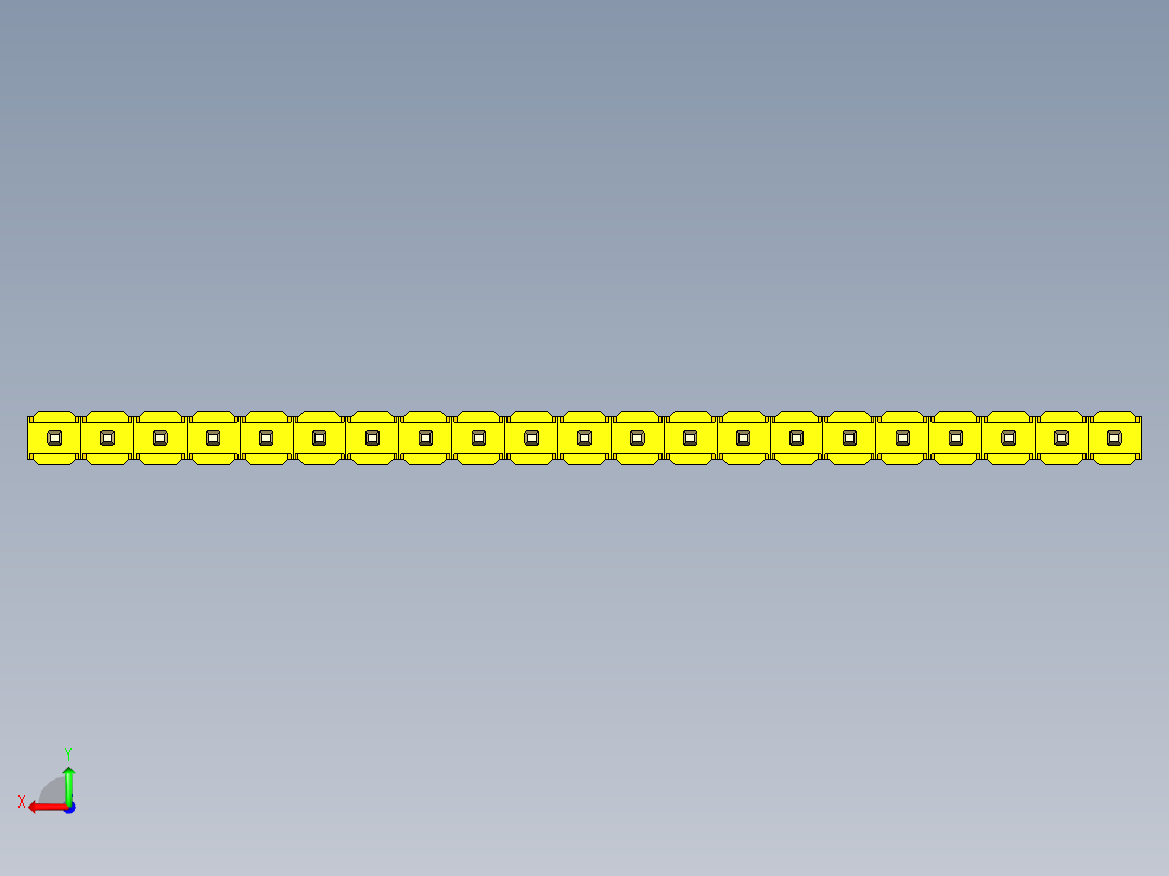 彩色公头100mil（2.54mm）系列-DS1021_yellow_1x21p_100mil_Type43_rev1.0后视图