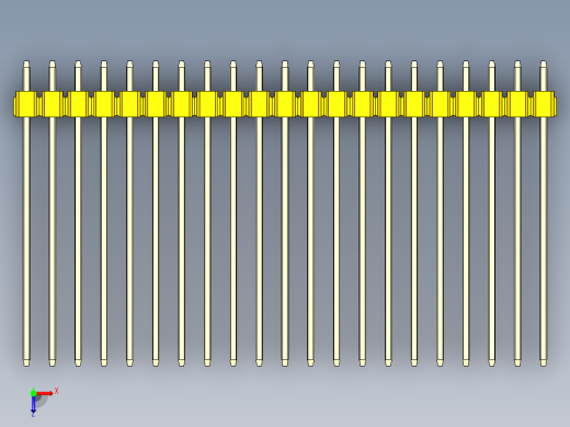 彩色公头100mil（2.54mm）系列-DS1021_yellow_1x21p_100mil_Type43_rev1.0俯视缩略图