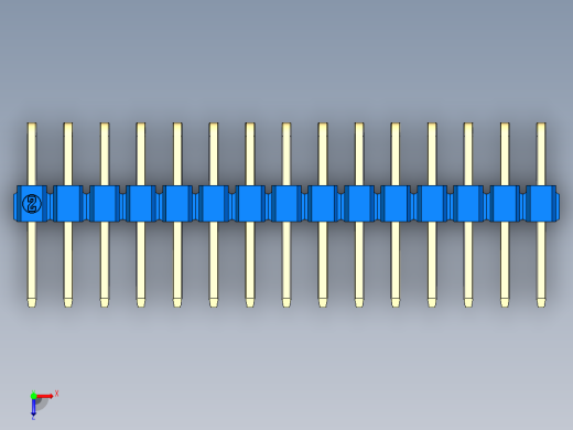 彩色公排针 100mil 2.54mm 系列-DS1022_blue_2x15p_100mil_TypeD_rev1.0俯视缩略图