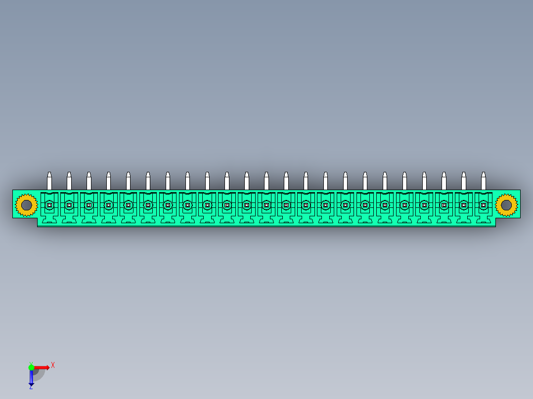DEGSON 15EDG（公头） 3.81mm 螺钉锁紧，插拔式接线端子 FullPack-15EDGRM-3.81-23P-14-00AH俯视图