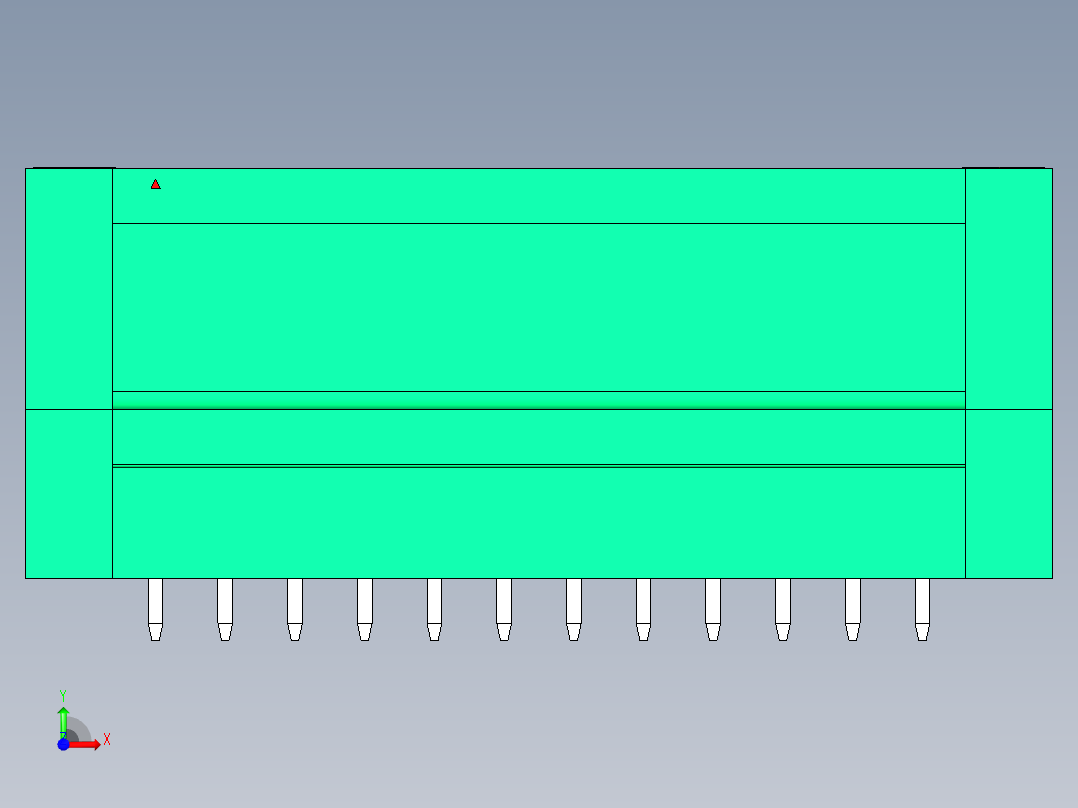 DEGSON 15EDG（公头） 3.81mm 螺钉锁紧，插拔式接线端子 FullPack-15EDGVTM-3.81-24P-14-00AH前视图