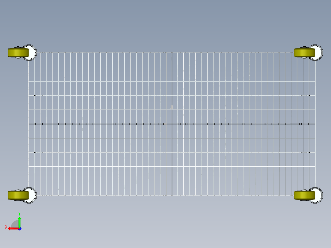 镀铬货架车后视图
