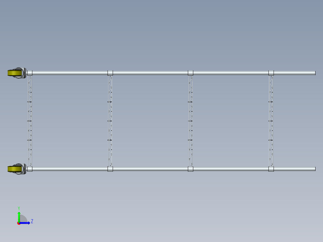 镀铬货架车左视图