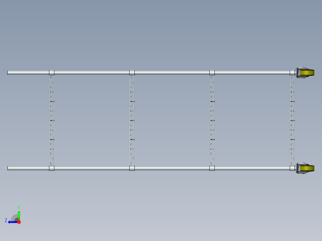镀铬货架车右视图