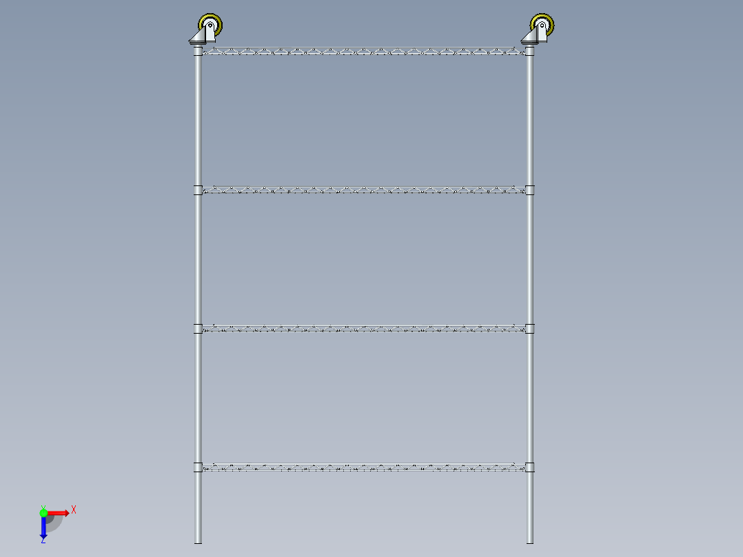镀铬货架车俯视图