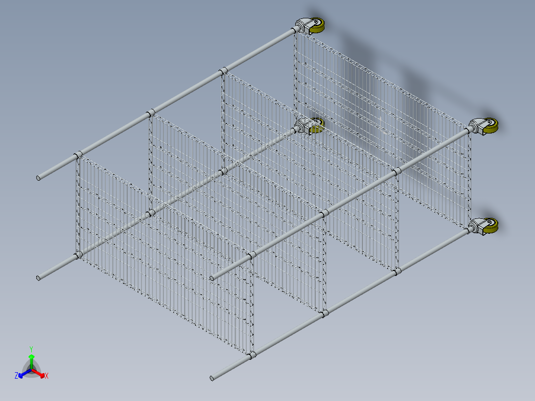镀铬货架车正等轴测图