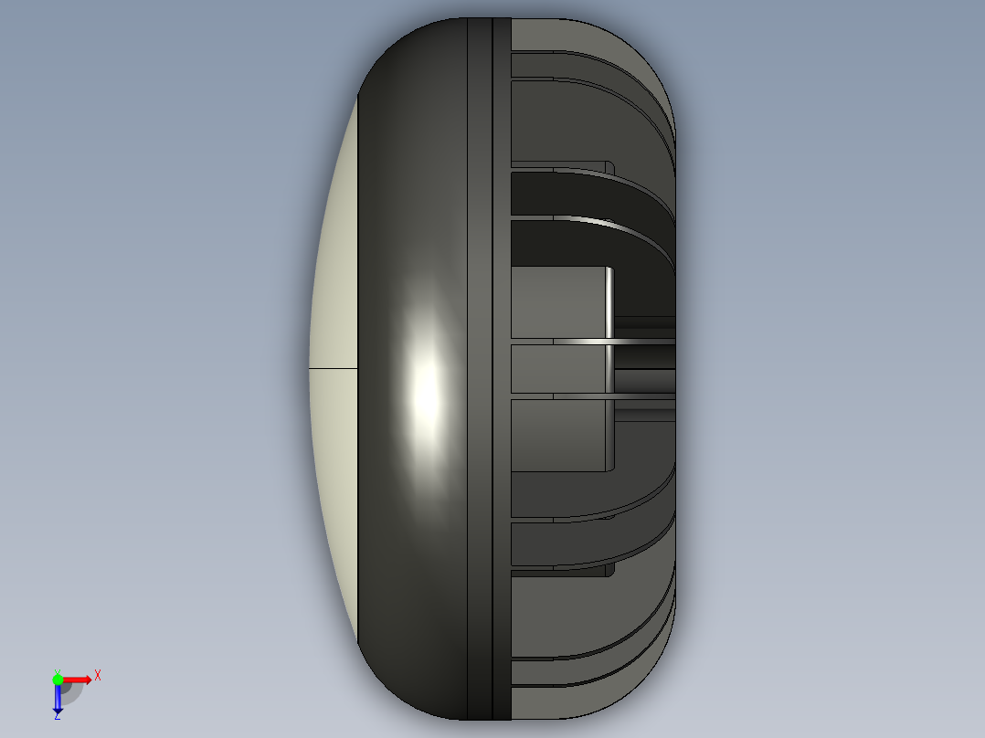 5英寸圆形LED大灯俯视图