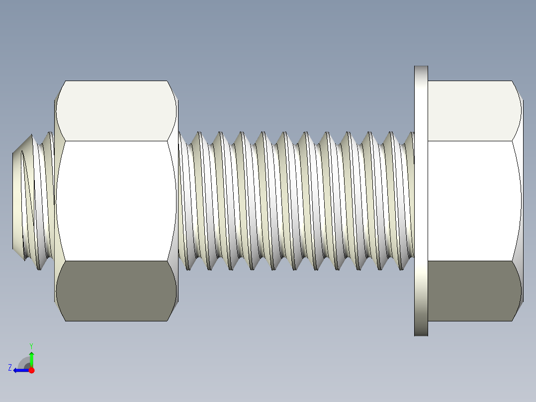 螺栓和六角螺母-1 2 - 13 UNC右视图