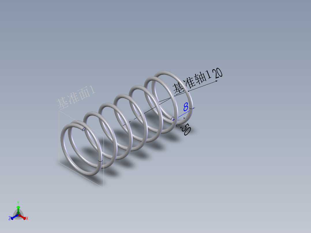 S6 压簧正等轴测图