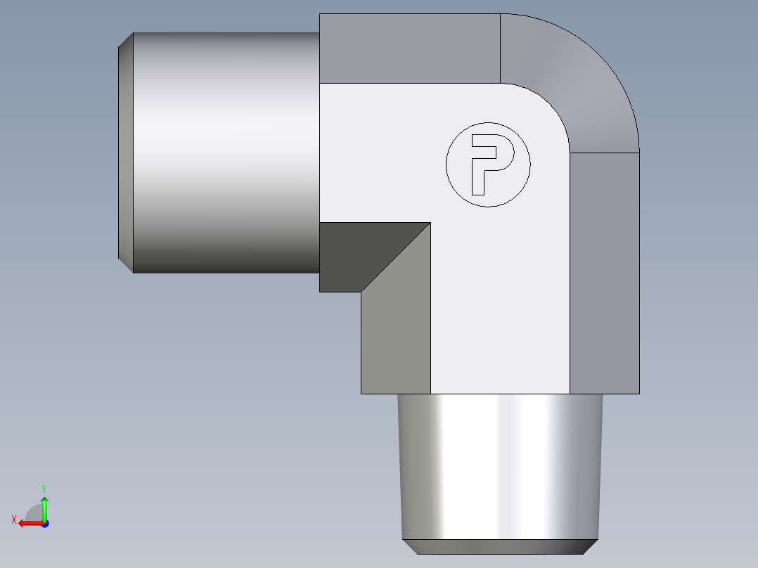 卡套式工业通用硬管接头EO_Male_stud_elbow_WE06LR71X后视图