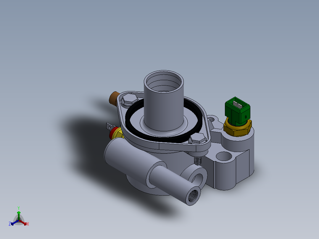 汽车恒温器正等轴测图