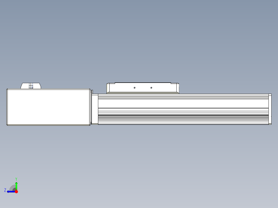 同步带全封闭直线模组TPA-HCB-105D-90-L100-MR-Y-P20-N3右视图