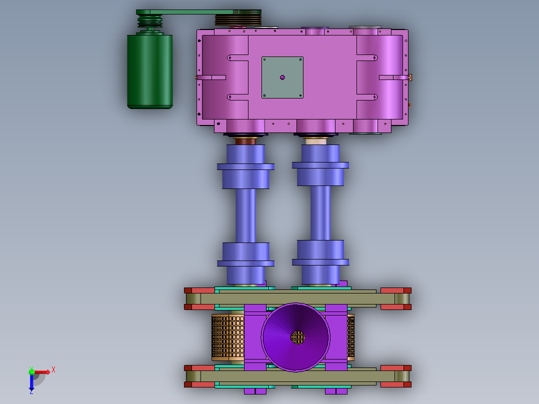蜂窝煤成型机设计【含三维】俯视图