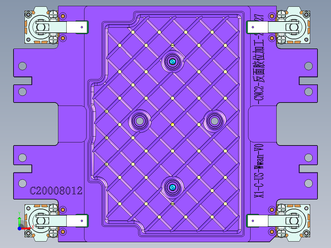 X1-C-US-笔记本CNC工装夹具三维模型WWAN-V0-CNC2-反面胶位加工-200727前视图