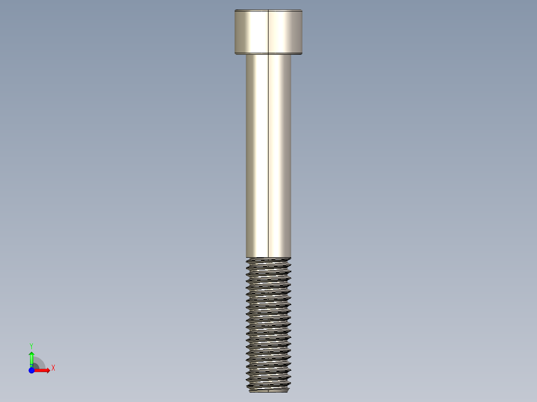 Screw_DIN_912_M12x90_A2.STEP公制内六角螺钉前视图