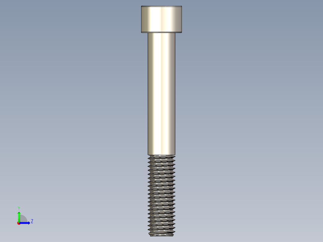 Screw_DIN_912_M12x90_A2.STEP公制内六角螺钉左视图