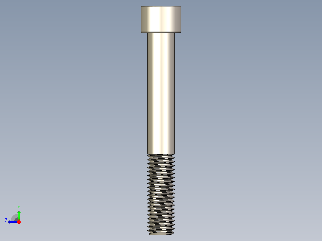 Screw_DIN_912_M12x90_A2.STEP公制内六角螺钉右视图