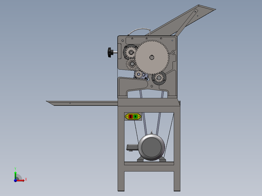 自动切肉机设计及运动仿真 三维前视图