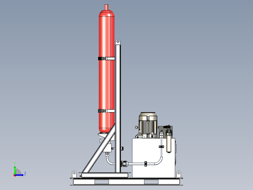 B3004140-带蓄能器的液压泵左视图