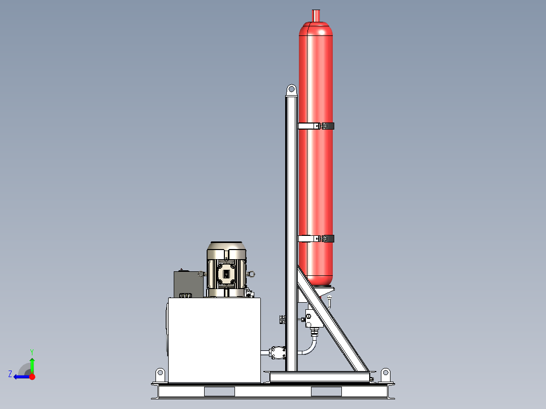 B3004140-带蓄能器的液压泵右视图