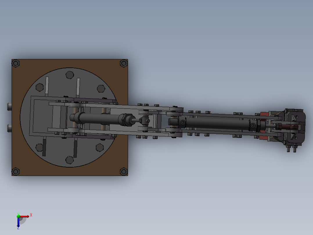 简易气动机械臂俯视图