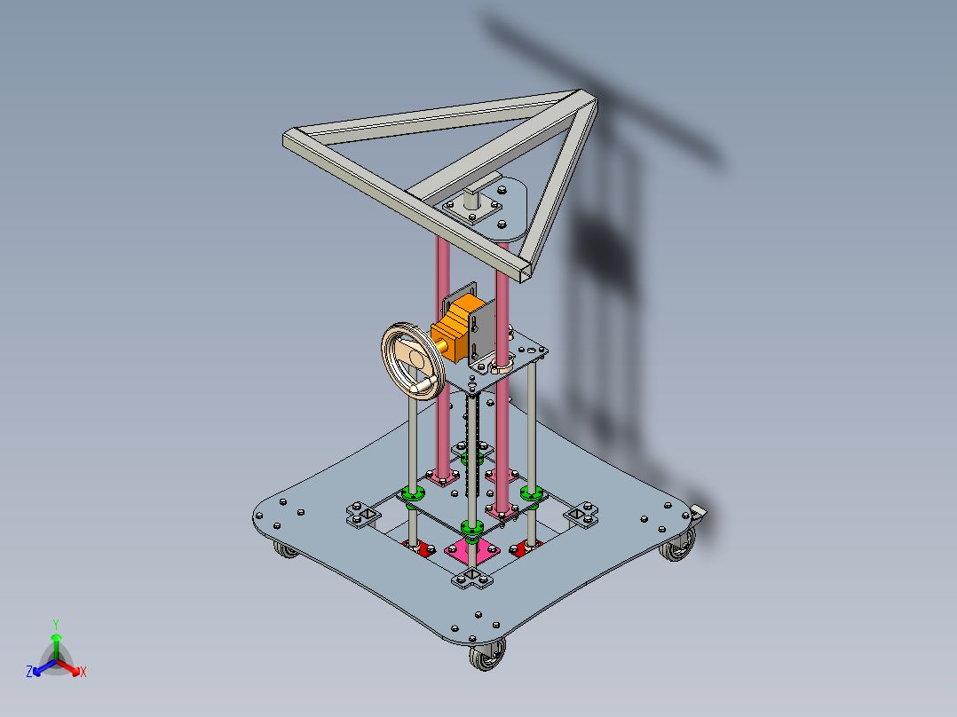 360度手动升降测量台架3D图纸 STEP格式