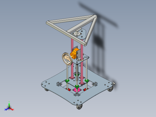 360度手动升降测量台架3D图纸 STEP格式