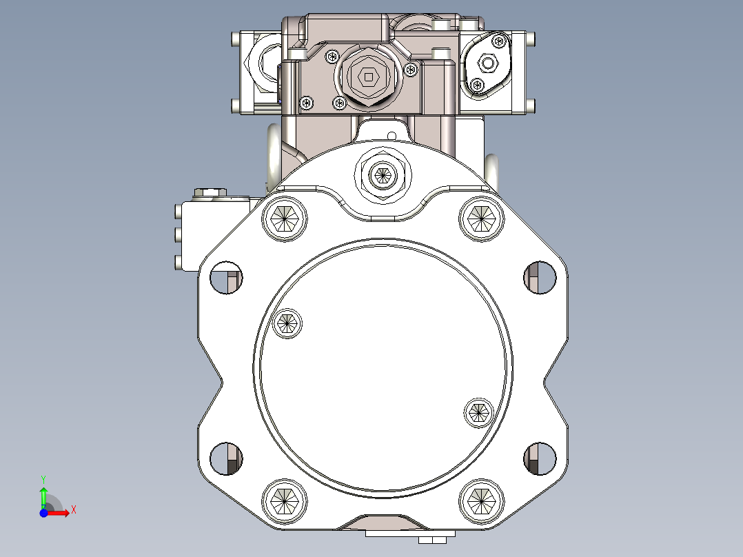 川崎K3V泵模型K3V140DT 1HQR 6N49前视图