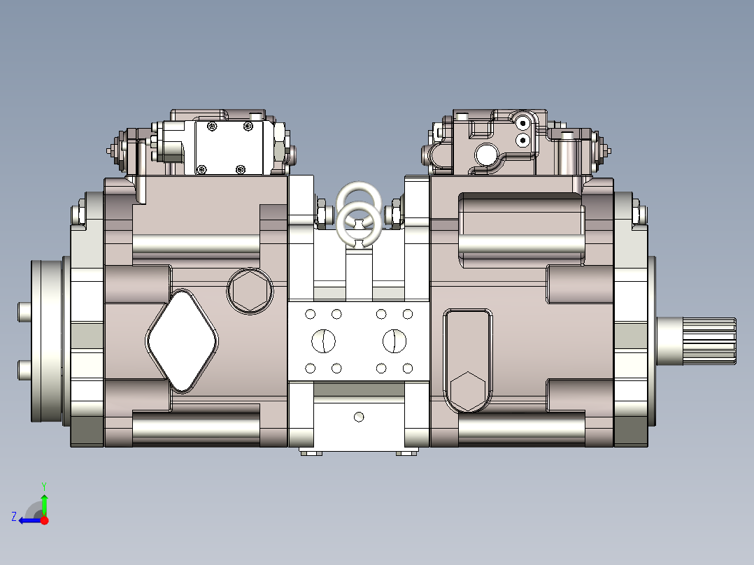 川崎K3V泵模型K3V140DT 1HQR 6N49右视图