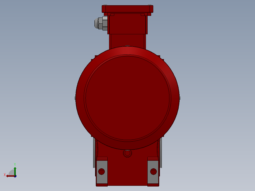 准双曲面齿轮减速机后视图