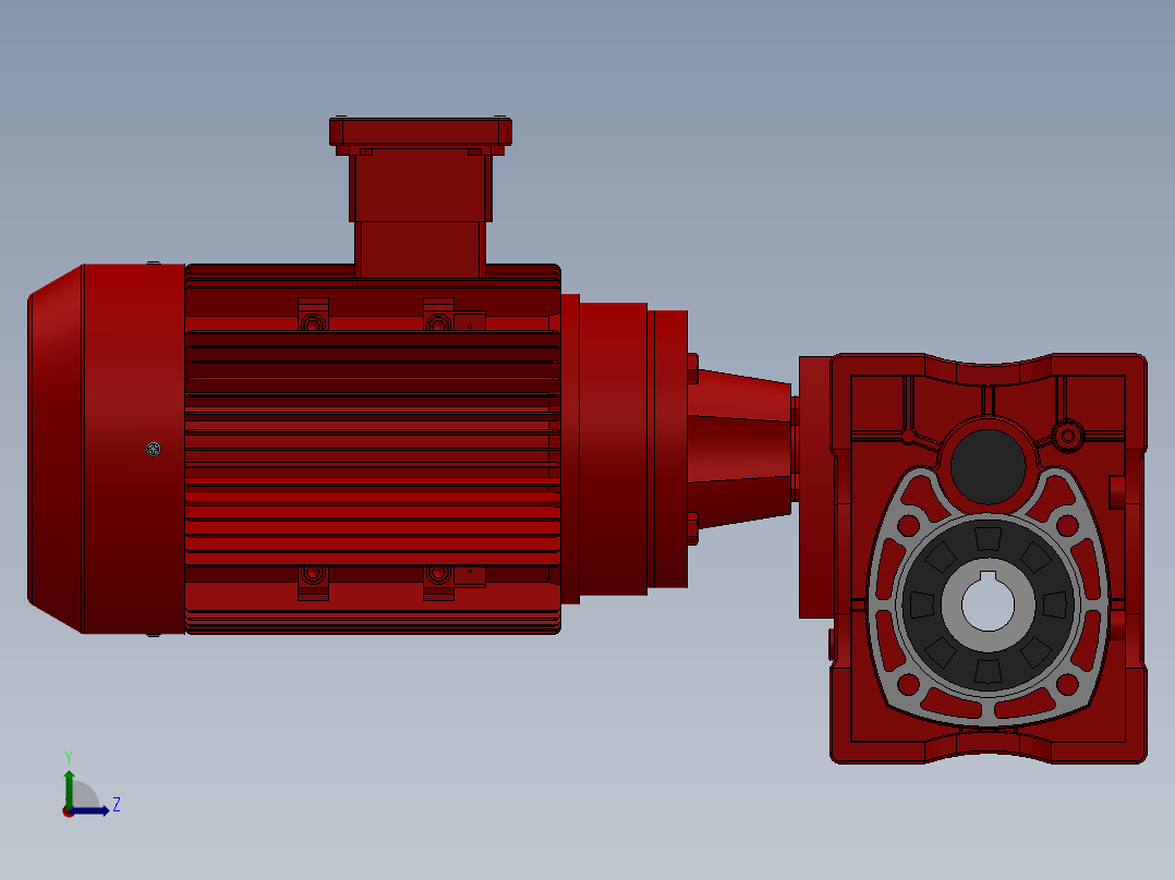 准双曲面齿轮减速机左视图