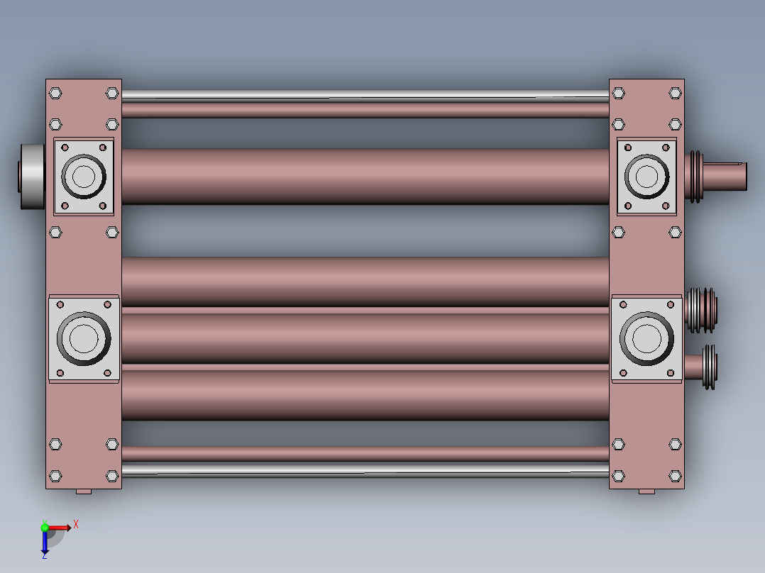 夹送校平机俯视图