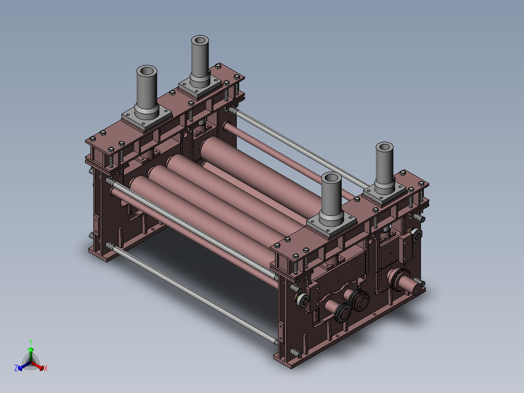 夹送校平机正等轴测图