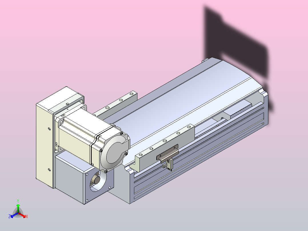 皮带直线轴半封闭可选导轨TPA-HNB-175D-140-L100-LU-Y-P75-N3主视图