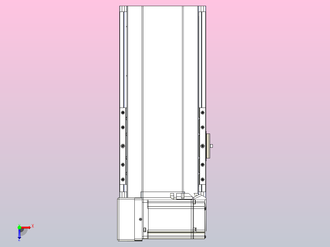 皮带直线轴半封闭可选导轨TPA-HNB-175D-140-L100-LU-Y-P75-N3俯视图