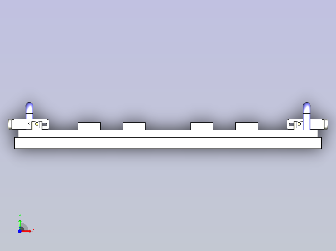 一款换装夹具（板）的定位和锁定机构3D模型前视图