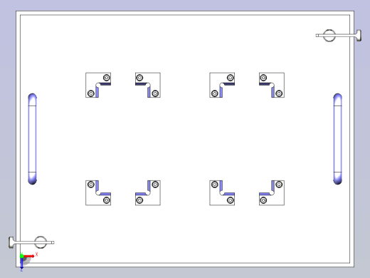 一款换装夹具（板）的定位和锁定机构3D模型俯视缩略图