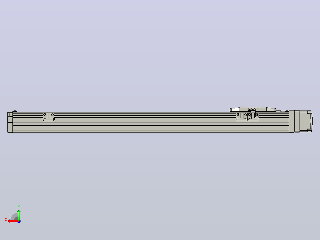 GTH4-L#-400-BL-M05-C3 GTH4内嵌式螺杆滑台 电机左折 Toyo直线模组后视图