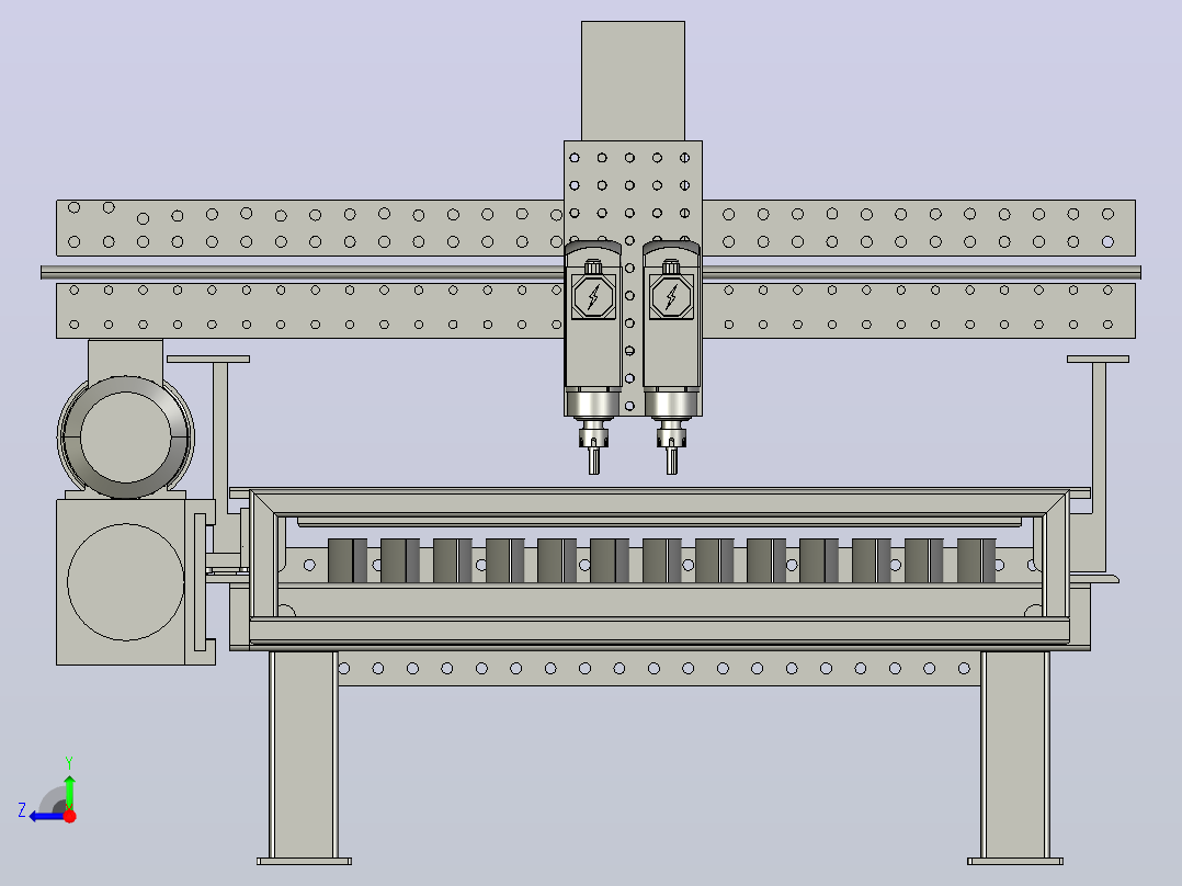切削设备mach3-cnc-router-welding-table-模型格式为 stp右视图
