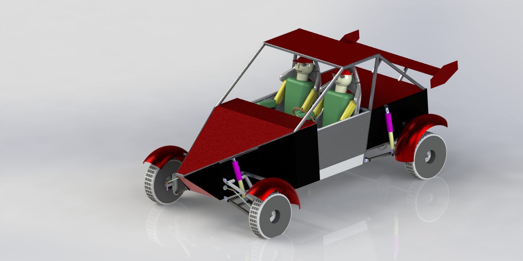 15马力双座卡丁车简易结构3D图纸 IGS格式