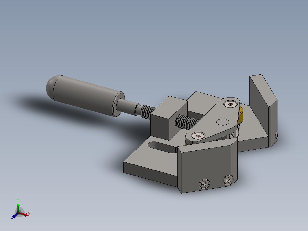 直角焊接夹具3D图纸 Solidworks设计主视图