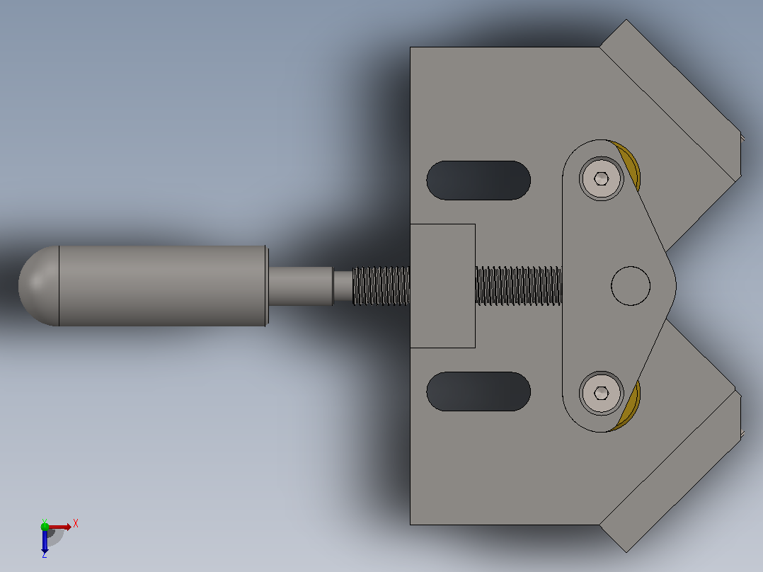 直角焊接夹具3D图纸 Solidworks设计俯视图