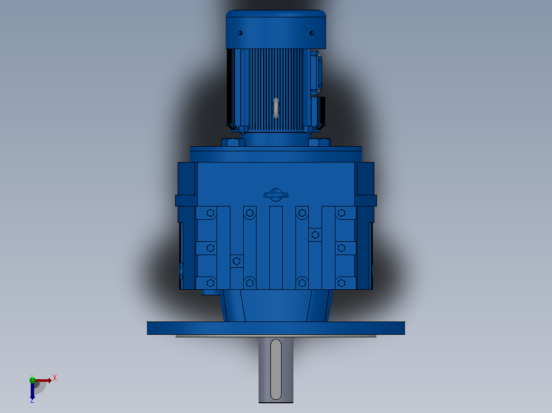 RF97法兰轴伸式安装斜齿轮减速机RF97-Y0.25-8P-71-M1-0°-Φ450俯视图