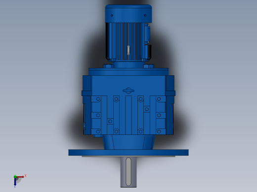 RF97法兰轴伸式安装斜齿轮减速机RF97-Y0.25-8P-71-M1-0°-Φ450俯视缩略图
